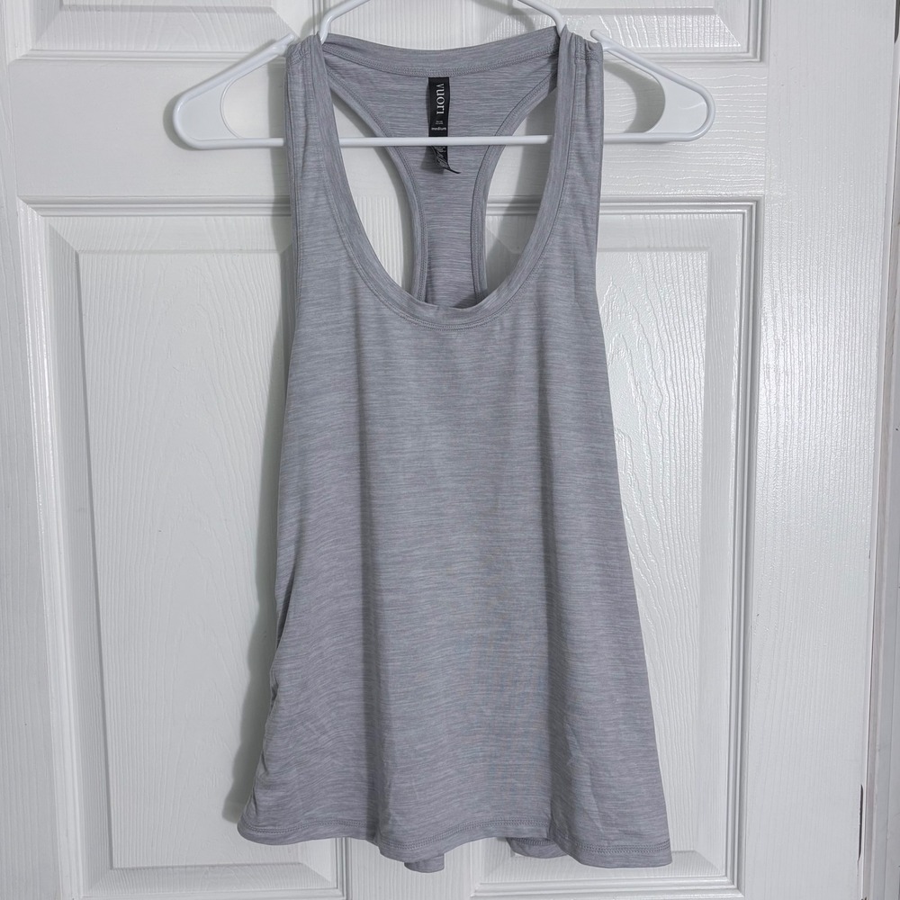 Vuori Lux Performance Tank Medium Gray Racerback Activewear Top